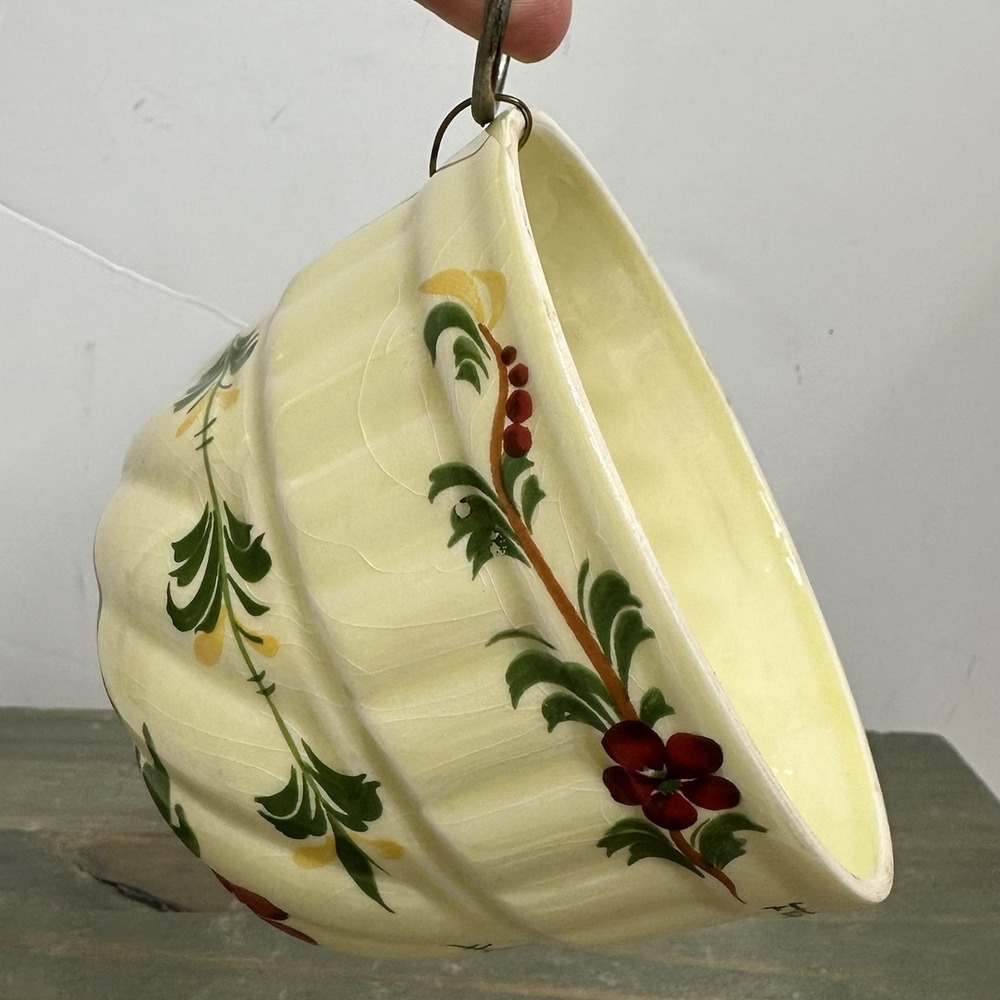 Vintage Teleflora Yellow Ceramic Jello Mold Decor Planter Hand Painted Portugal